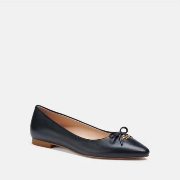 Coach Annabel Leather Ballet Flats in Black Size 6 EUC - Picture 1 of 10